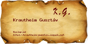 Krautheim Gusztáv névjegykártya