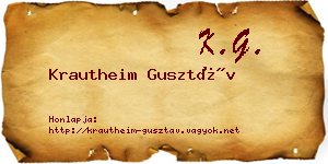 Krautheim Gusztáv névjegykártya